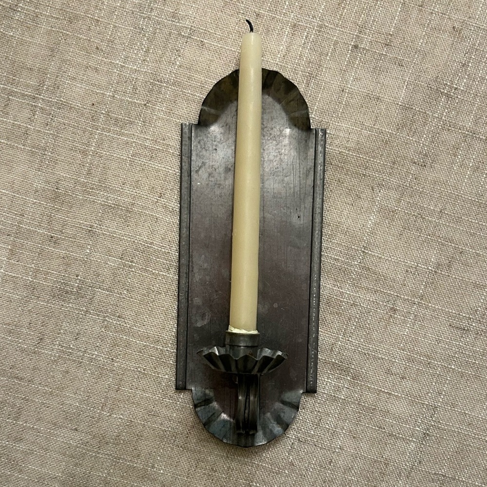 Vintage Metal Tin Candle Sconce